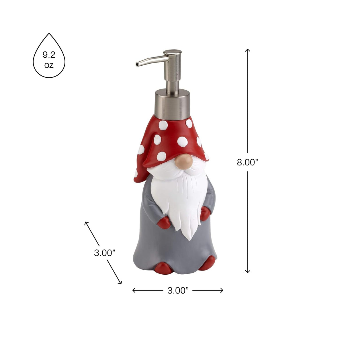 Avanti Linens - Dispensador de jabón/Bomba de loción, Accesorios de encimera, decoración navideña para el hogar (colección Gnomes Walk)
