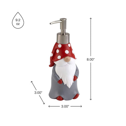 Avanti Linens - Dispensador de jabón/Bomba de loción, Accesorios de encimera, decoración navideña para el hogar (colección Gnomes Walk)
