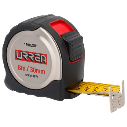 Urrea 1595LSW Flexómetro de Acero Inoxidable, 5 m x 30 mm - 8 m