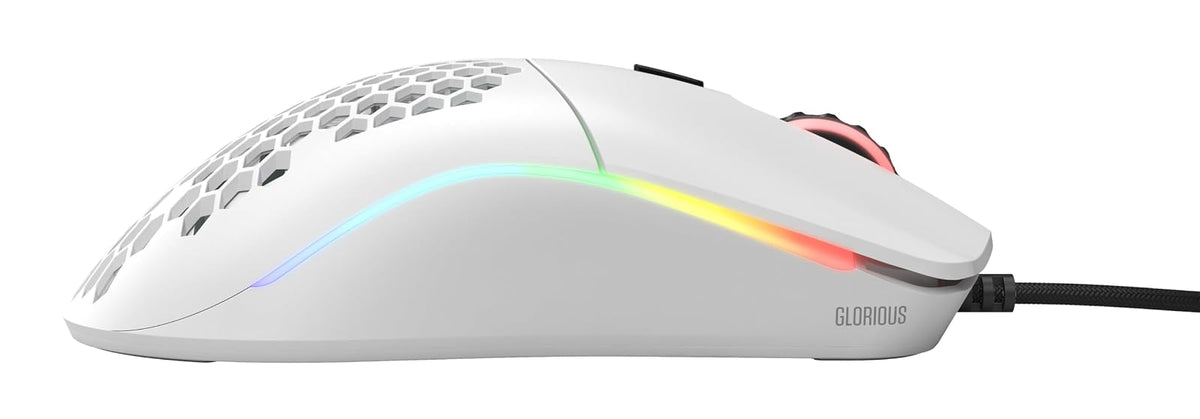 Glorious Gaming Mouse - Modelo O 67 g Honeycomb Mouse Superligero, USB Gaming Mouse - Blanco Mate