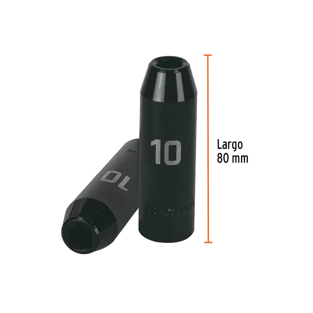Truper D-7310-ML, Dado largo de impacto 6 puntas mm, 10 mm, cuadro 1/2"