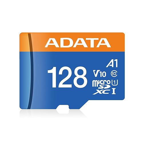 ADATA 128 GB Tarjeta de Memoria Micro SDXC con Adaptador Color Negro con Azul A1 (Clase 10)