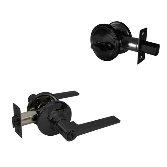 Phillips Combo Cerrojo/Manija Fresno Para Entrada LLave-Mariposa Negro