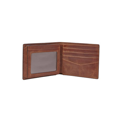 Fossil Men's Derrick Rfid Blocking Flip Id Bifold Leather Wallet