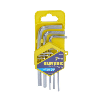 Surtek ALLF7M Juego de llaves hexagonales tipo "L", métricas, 7 piezas