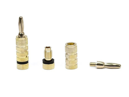 Monoprice 24k Gold Plated Speaker Banana Plugs, Closed Screw Type (10 Pairs)