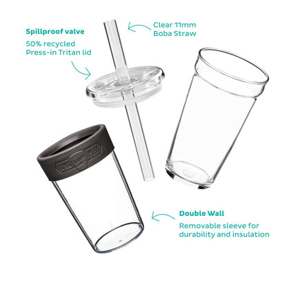 KeepCup - Vaso de café helado de doble pared con tapa y popote, 16 onzas (454 ml)