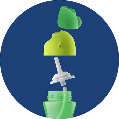 Philips Avent Vasito con Popote Flexible 10 oz Verde | Facilita la transición al vaso | Ayuda al desarrollo oral saludable | Popote flexible antigoteo | 1 pz | SCF798/01