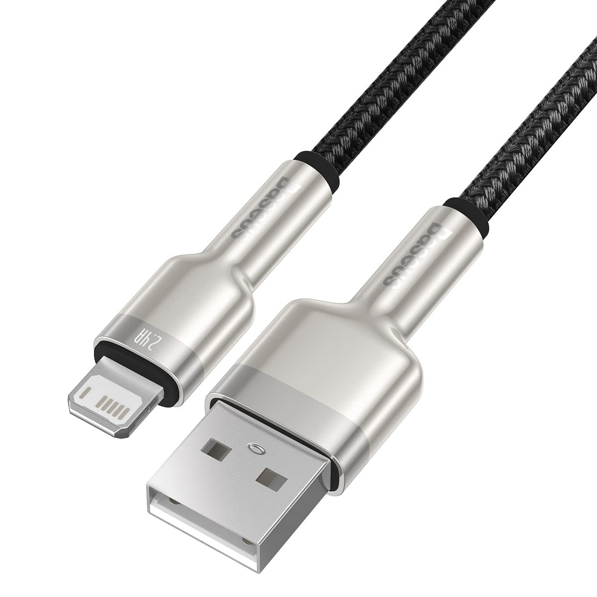 Cable De Datos Usb A Lightning 2.4a 1m Metal Negro Baseus
