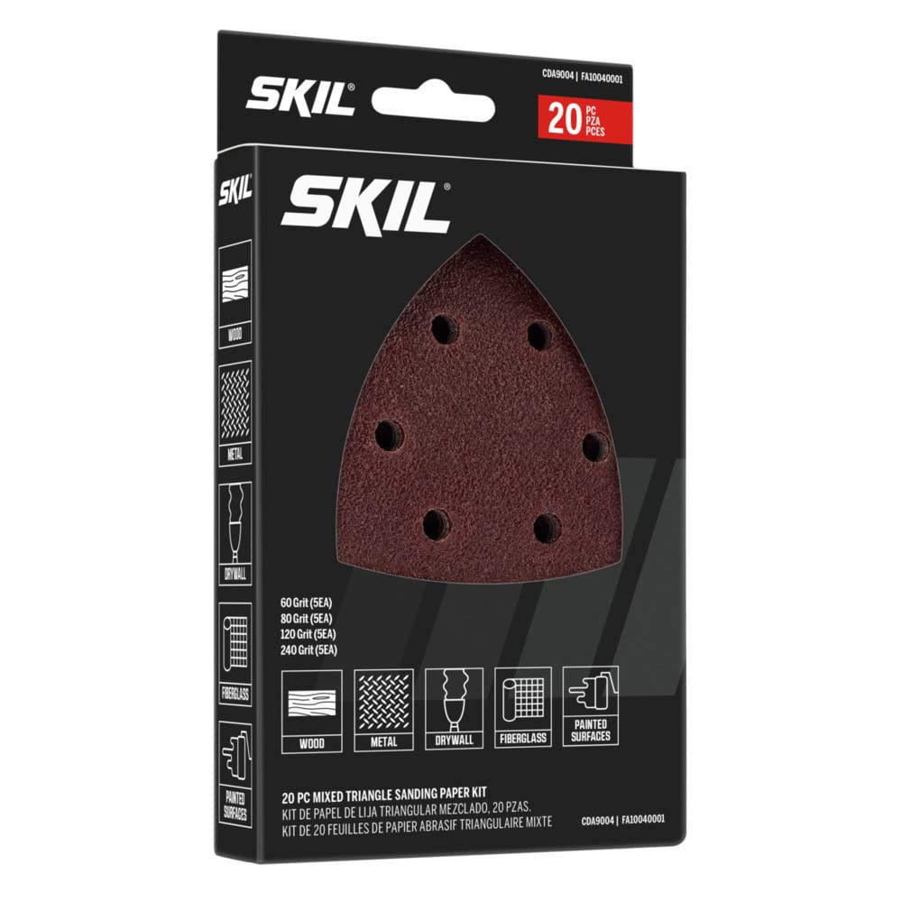 Skil - Kit De Papel De Lija Mixto Con Detalles De Ratón De Granos 60/80/120/240 Para Lijadoras Sr232301/Sr250801/Sr6607B-10 - Cda9004