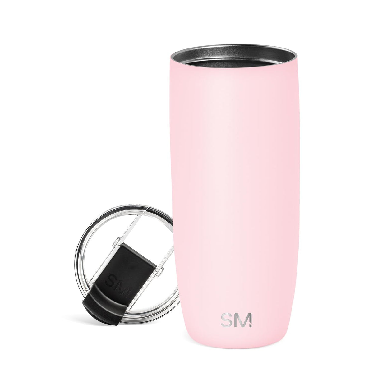 Simple Modern Voyager - Taza de Viaje con Tapa Abatible, Acero Inoxidable, Popotes Incluidos - 0.6 Litros - -Blush