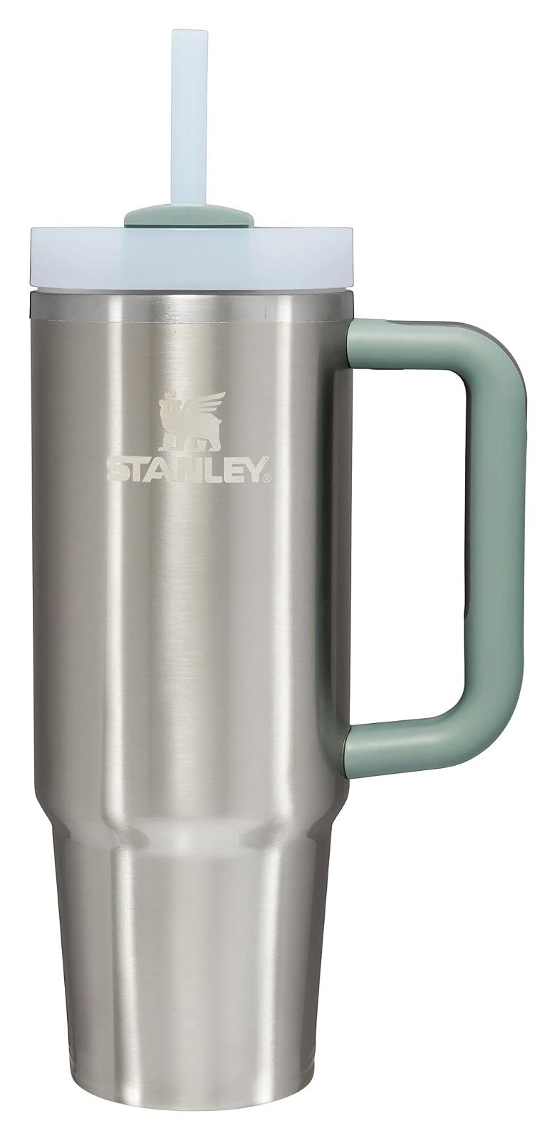 Stanley Quencher H2.0 FlowState - Vaso aislado al aspiradora de acero inoxidable con tapa y popote para agua, té helado o café, batidos y más, pizarrón de acero inoxidable, 30 onzas