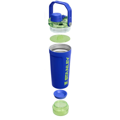 Stanley Vitalize Shaker Botella Mezcladora de Proteína Acero Inoxidable 591ml Cobalt Chartreuse