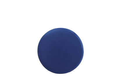 Sochic Taburete Cilíndrico Tapizado en Terciopelo Azul con Base de Acero Inoxidable en Acabado Dorado
