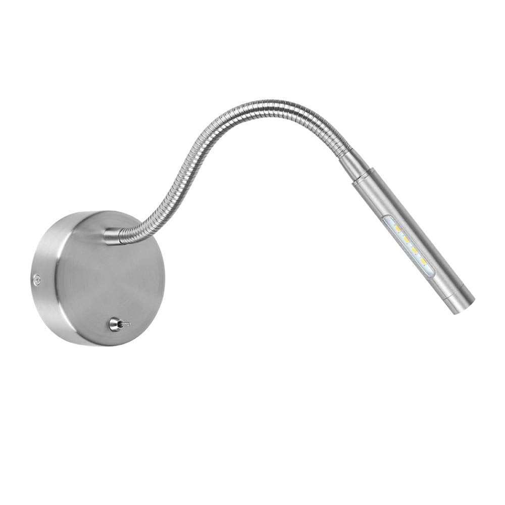 Tecnolite - Luz de Lectura LED 2 W, Luz Suave Cálida, Flexible, Sobreponer en pared