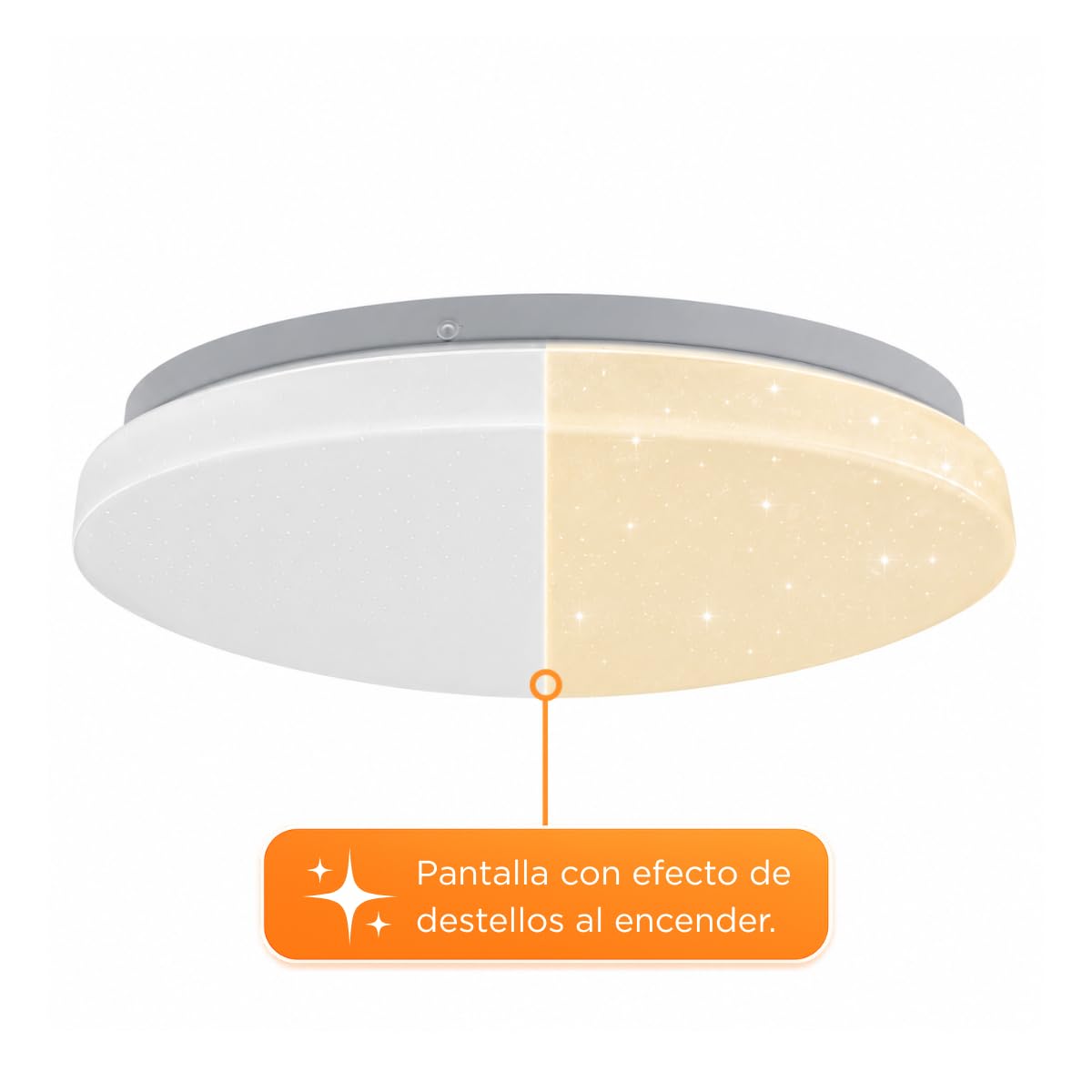 Tecnolite - Lámpara de Techo Plafón LED 18 W, Luz Cálida Brillante, No atenuable