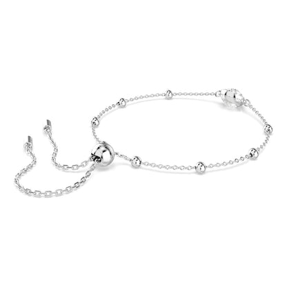 Swarovski Pulsera Una Angelic, Talla redonda, Blanca, Baño de rodio