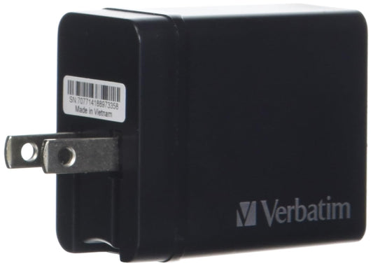 Verbatim 70771 Charger 4 Port 30W USB A/C Black (US Only), Garantía Limitada de 2 años