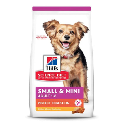 Hill's Science Diet Small Mini Croquetas Digestivas para Perro Adulto 1.5Kg | Croquetas Hill's para perro, pollo real, cuidado digestivo, bienestar del microbioma, heces firmes