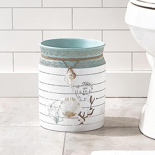 Avanti Linens - Cesta de Basura Decorativa para el hogar u Oficina, Accesorios de baño Elegantes de Granja (colección de Conchas de Granja)