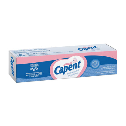 Capent - Pomada Rozaduras Bebé 25% Óxido de Zinc, Alivia y Previene, 150 g | Vitaminas A, D y E, Capa Protectora Rápido Alivio, Hipoalergénica, Dermatológicamente Probada, Tapa Flip Top Práctica