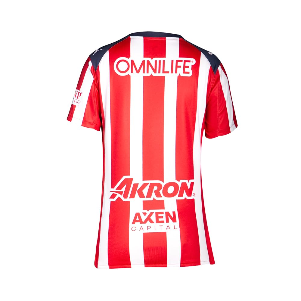 Puma Chivas Home - Playera de Manga Corta con Cuello Redondo para Mujer, Estilo Casual, Color Rojo