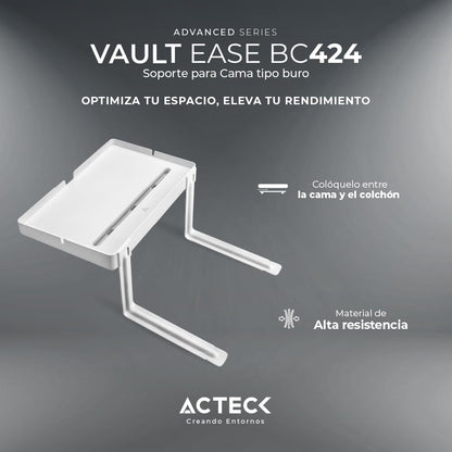Acteck Soporte de Cama para Tablet Vault Ease BC424 Ajustable hasta 20cm Blanco AC-936606