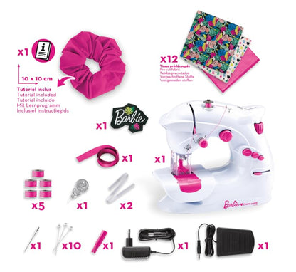 Maped - Manualidades Infantiles - Taller de Costura de Barbie - Colección Creativ - Para Realizar 4 Proyectos de Moda - Incluye Máquina de Coser y Materiales Necesarios