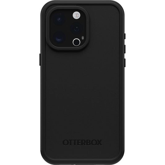 OtterBox - Funda Impermeable para iPhone 15 Pro MAX (Solamente) Serie FRĒ con MagSafe (diseñada por LifeProof), Color Negro, Impermeable, 60% plástico Reciclado, Elegante y Elegante