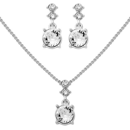 Nine West - Juego de collar y arete de tono plateado