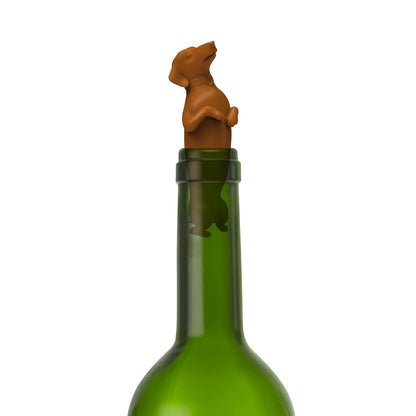 Fred Winer Tapón Para Botella De Perro | Café, 3 pulgadas de alto, silicona grado alimenticio
