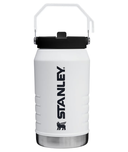 Stanley IceFlow 2.0 - Jarra de paja abatible con asa de 64 onzas, tapa giratoria y popote abatible, a prueba de fugas para viajes y deportes, acero inoxidable aislado, sin BPA, gis