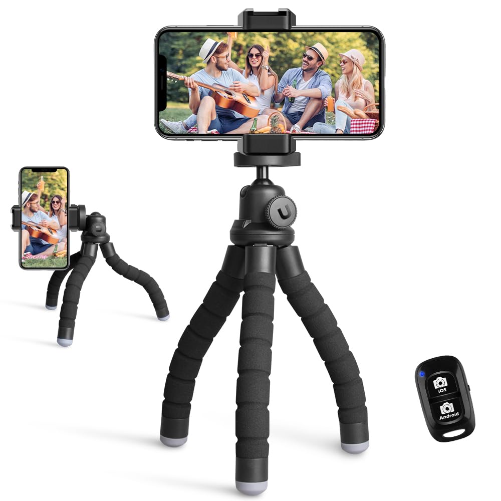 UBeesize Trípode para Celular Portátil y Flexible con Control Remoto - Black - Estándar
