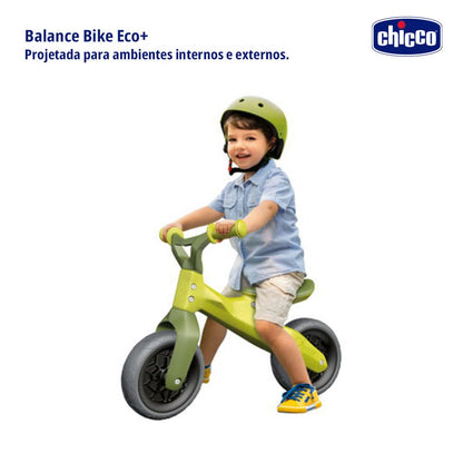 Chicco Balance Bike Eco+, Bicicleta Infantil de 18 Meses a 3 años, hasta 25 kg, Bicicleta sin Pedales para el Equilibrio, Manillar y sillín ergonómicos, Ruedas antipinchazos, 80% plástico Reciclado