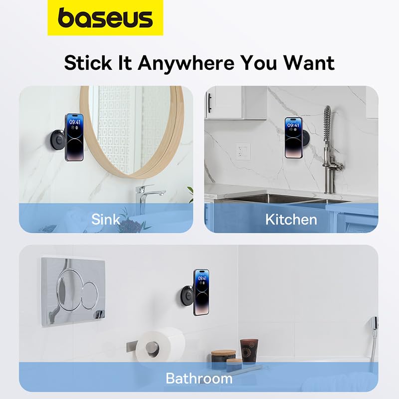 Baseus BS-HP016 Soporte Magnético de Pared Plegable para Smartphone, Negro