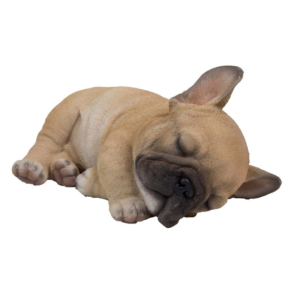Hi-Line Gift Ltd, Pet Pals Bulldog Francés Cachorro durmiendo, 7 Pulgadas de Longitud, Estatua para Interiores y Exteriores