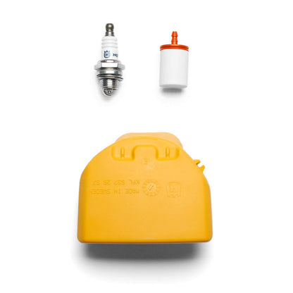 Husqvarna 599333701 455R/460R Kit de mantenimiento de motosierra, kit de ajuste de piezas de motosierra fácil de instalar, incluye filtro de aire, filtro de combustible y bujía