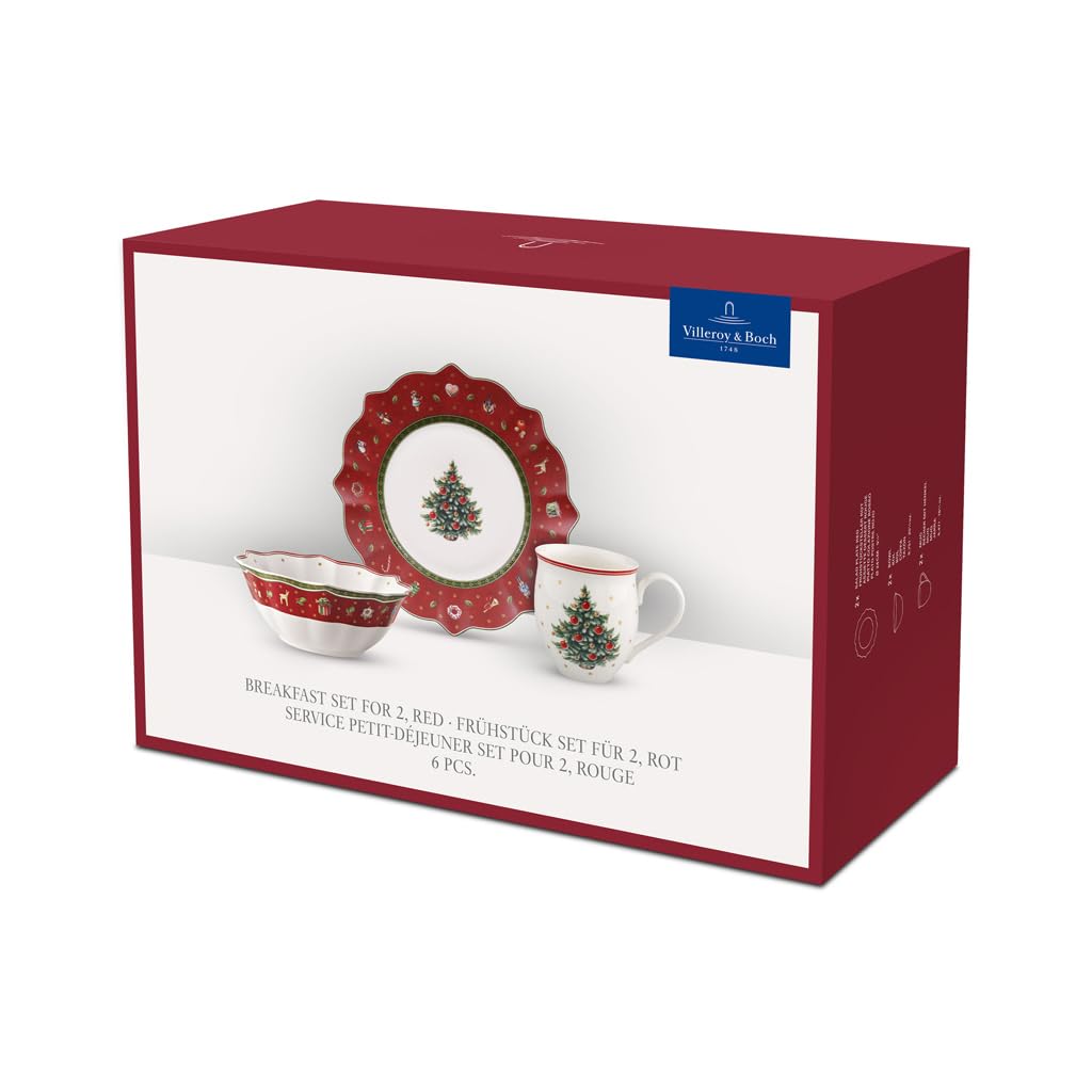 Villeroy & Boch Toy's Delight Juego de desayuno de 6 piezas para 2, rojo