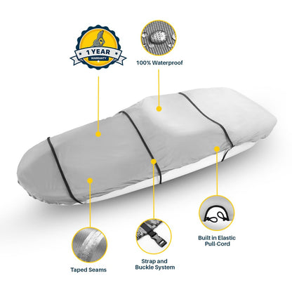 Seal Skin Covers Barco de Cubierta Funda, Tela Resistente de Grado Marino, Compatible con Barcos de 22'-23' de Largo y hasta 102" de Ancho, Protección para Todo Clima, Ideal para Amarre, Remolque