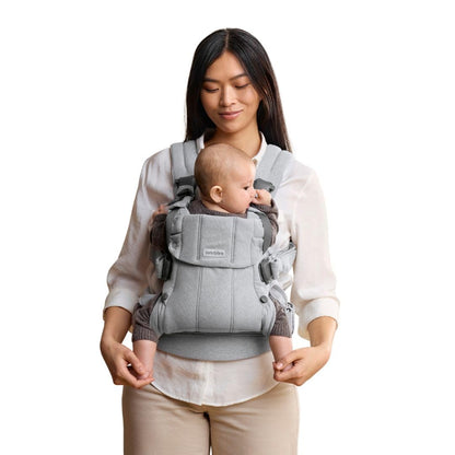 BabyBjörn Baby Carrier Harmony Portabebés Ergonómico, Rosa Claro - Gris,claro - tela mélange