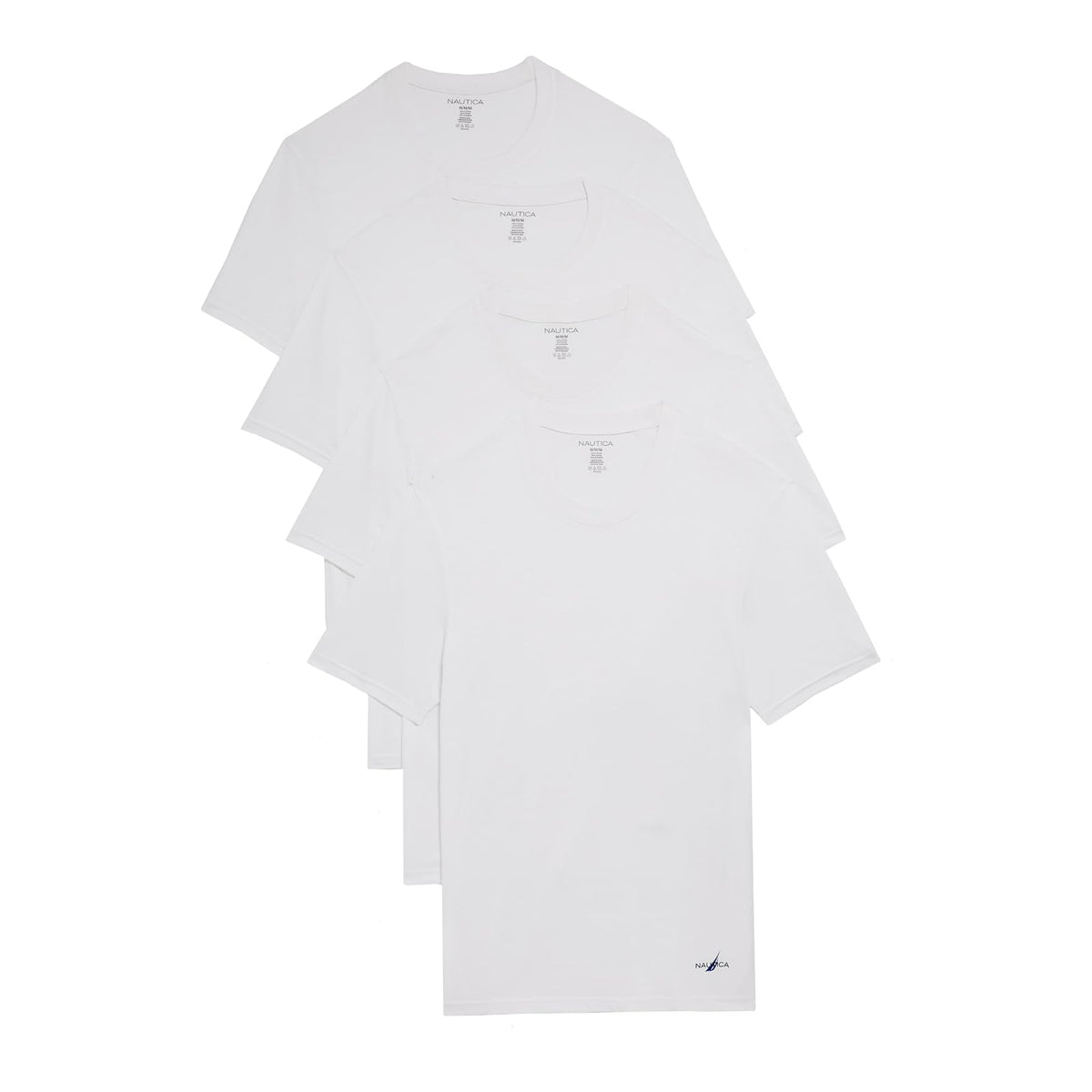 Nautica - Paquete de 4 Camisetas de algodón de edición Limitada para Hombre, Logotipo