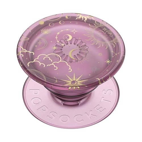 PopSockets - Soporte calcomanía para teléfono, Malva Celestial | Sujeción cómoda y segura, anticaídas, soporte, luna, estrella, sol, espacio, teléfono, mujeres