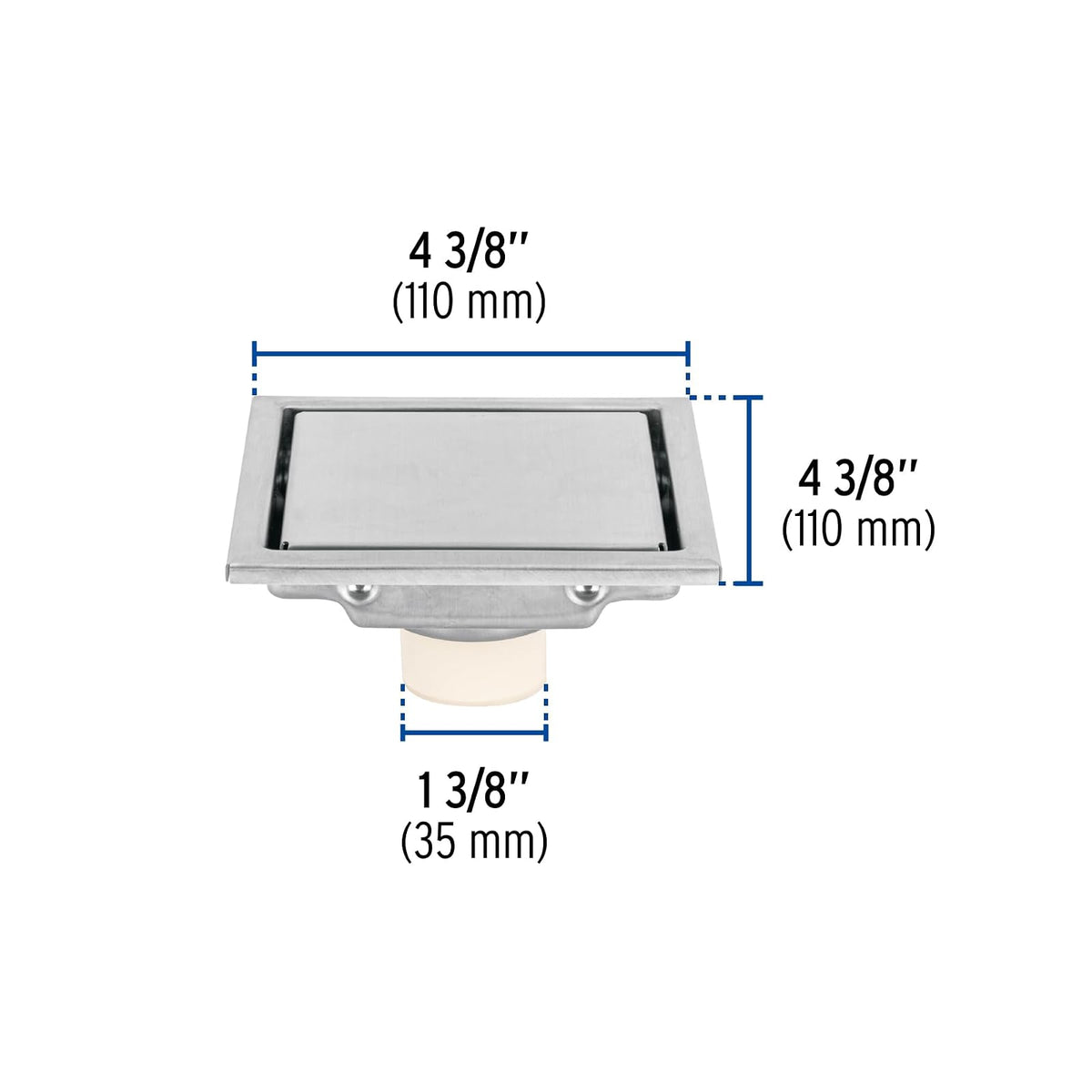 Foset RS-703, Resumidero reversible de 4" anti olores acero inoxidable