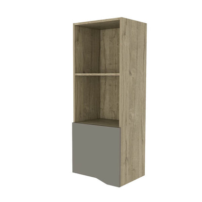 Espacio Excelsior - Espacio Klik KLIK Librero Auxiliar obregon armable, Color Duna con Taupe, Dimensiones 41 Largo X 34 Ancho X 110 Alto cm, Estilo contemporáneo, con Dos entrepaños y una Puerta abatible