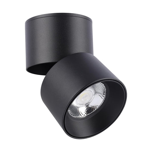 Luminaria de Sobreponer Cilíndrica,ADE-703. 10W Negra, LED COB, CCT 3 en 1 (3000K/4000K/6500K), 600 Lúmenes, Ángulo 30°, Rotación 350°, Decorativa para Interiores, Artlite