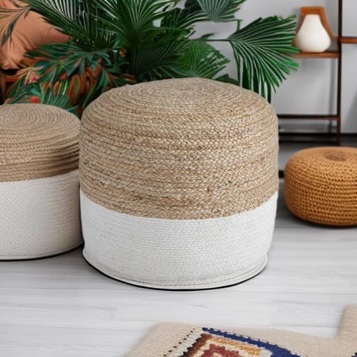 Ashley Furniture Signature Design - Sweed Valley Pouf - Comfortable Pouf & Ottoman - Casual - Natural/White