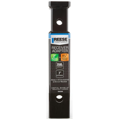 Reese Towpower 7052500 Adaptador Receptor de 2" - 1.25" (7" de Largo), Negro