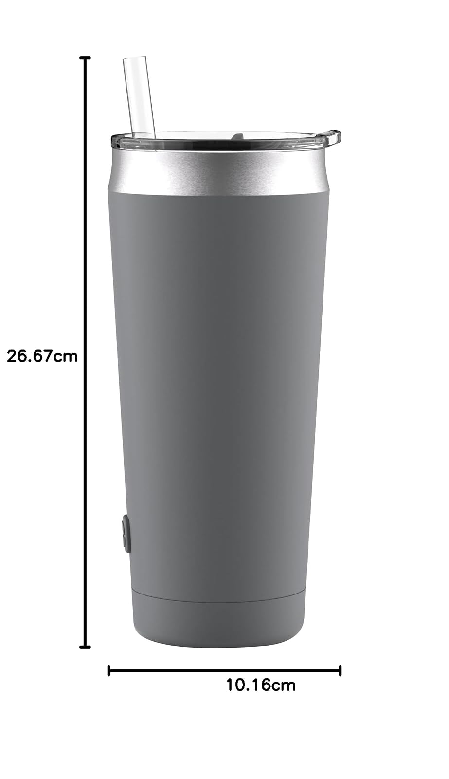 Ello Beacon Vaso de acero inoxidable aislado al aspiradora con tapa deslizante y popote opcional