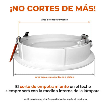 Tecnolite - Lámpara Downlight LED Empotrable 3.5 W, Luz Suave Cálida, No atenuable, LED integrado