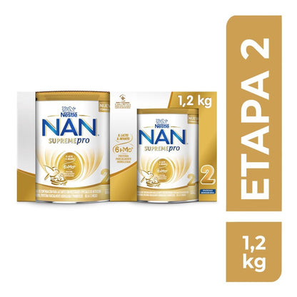 NAN 2 Supreme Pro Fórmula de Continuación 6-12 Meses Pack Lata 800 g + Lata 400 g